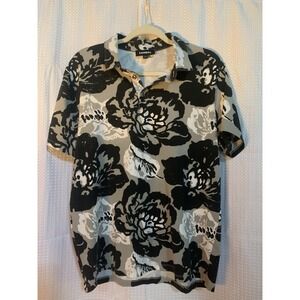 Express Mens Large Floral Polo‎